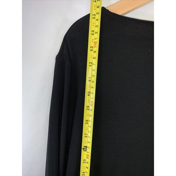 Chaps Classic Midi 3/4 Sleeve V Neck Twist Front Black Party Dress Woman's 1X - Picture 15 of 15